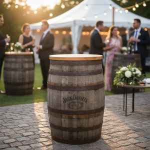 Whisky Barrel Poseur Table